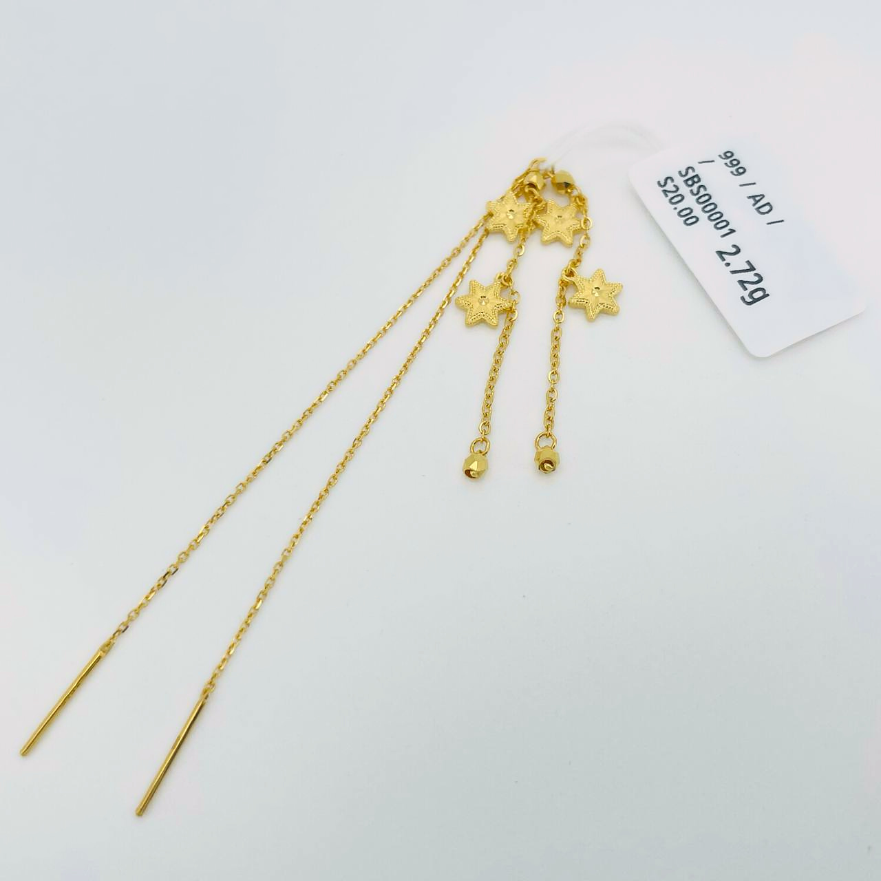 SB STAR 足金星星耳环