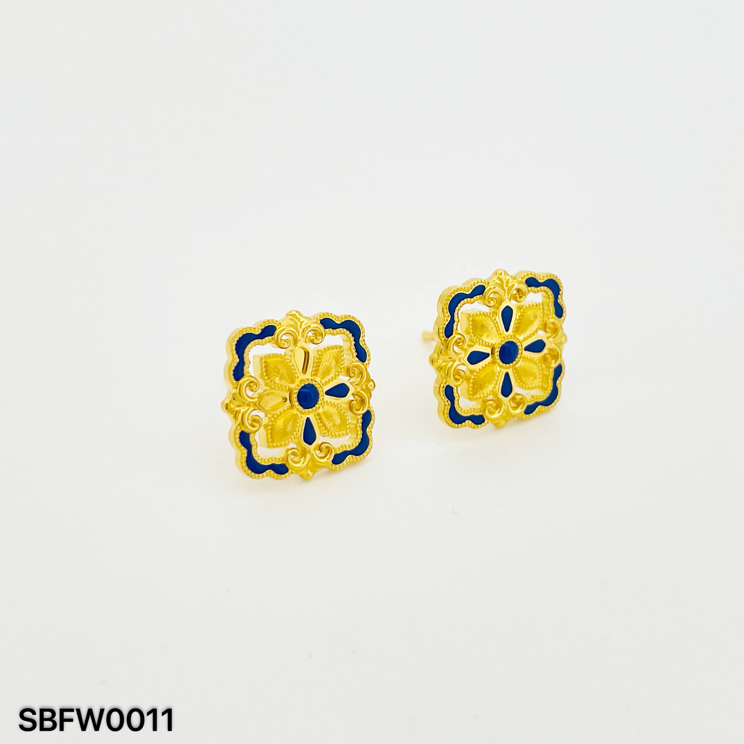 SUBANG FLOWER 足金花朵耳环