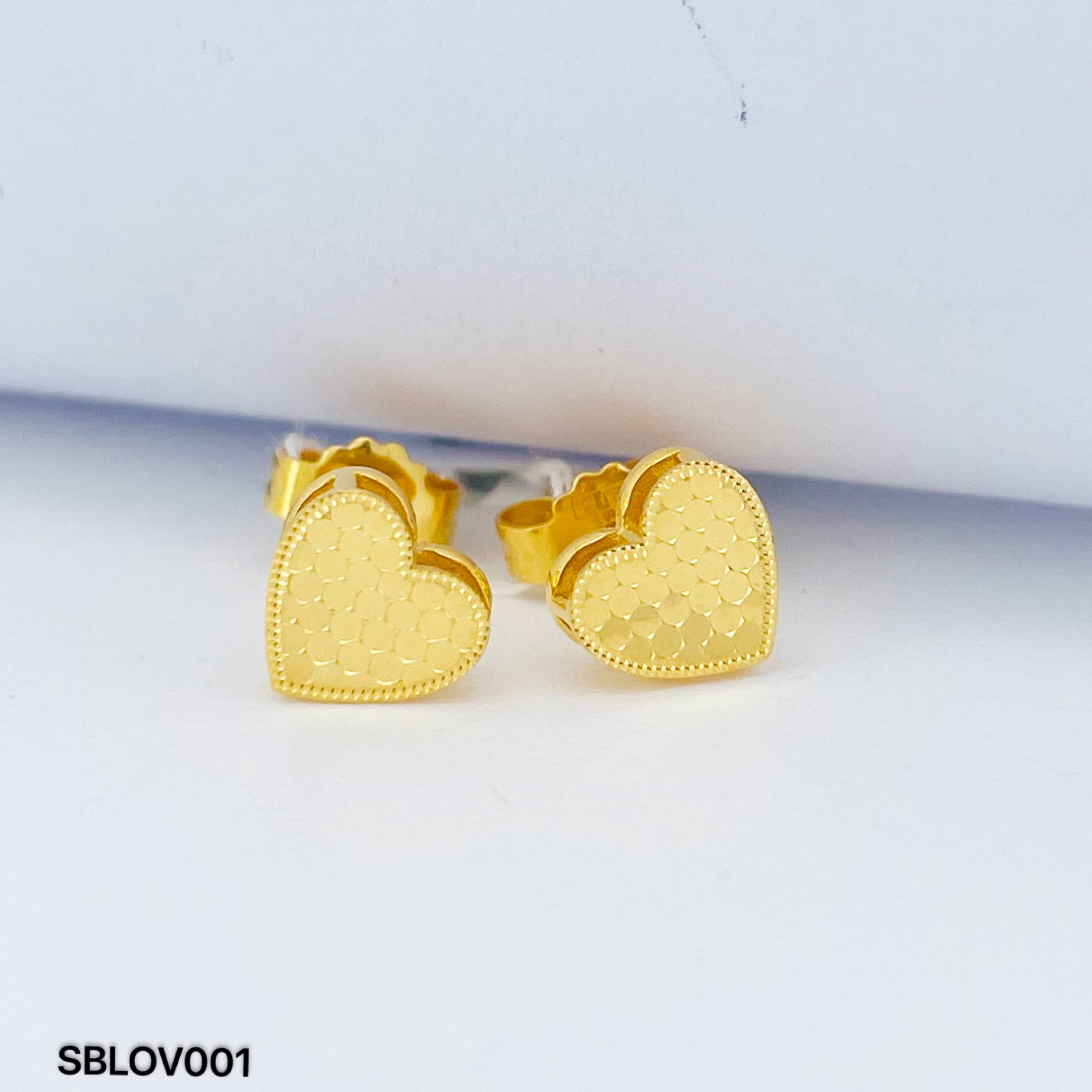 SB LOVE 蜂巢爱心耳环