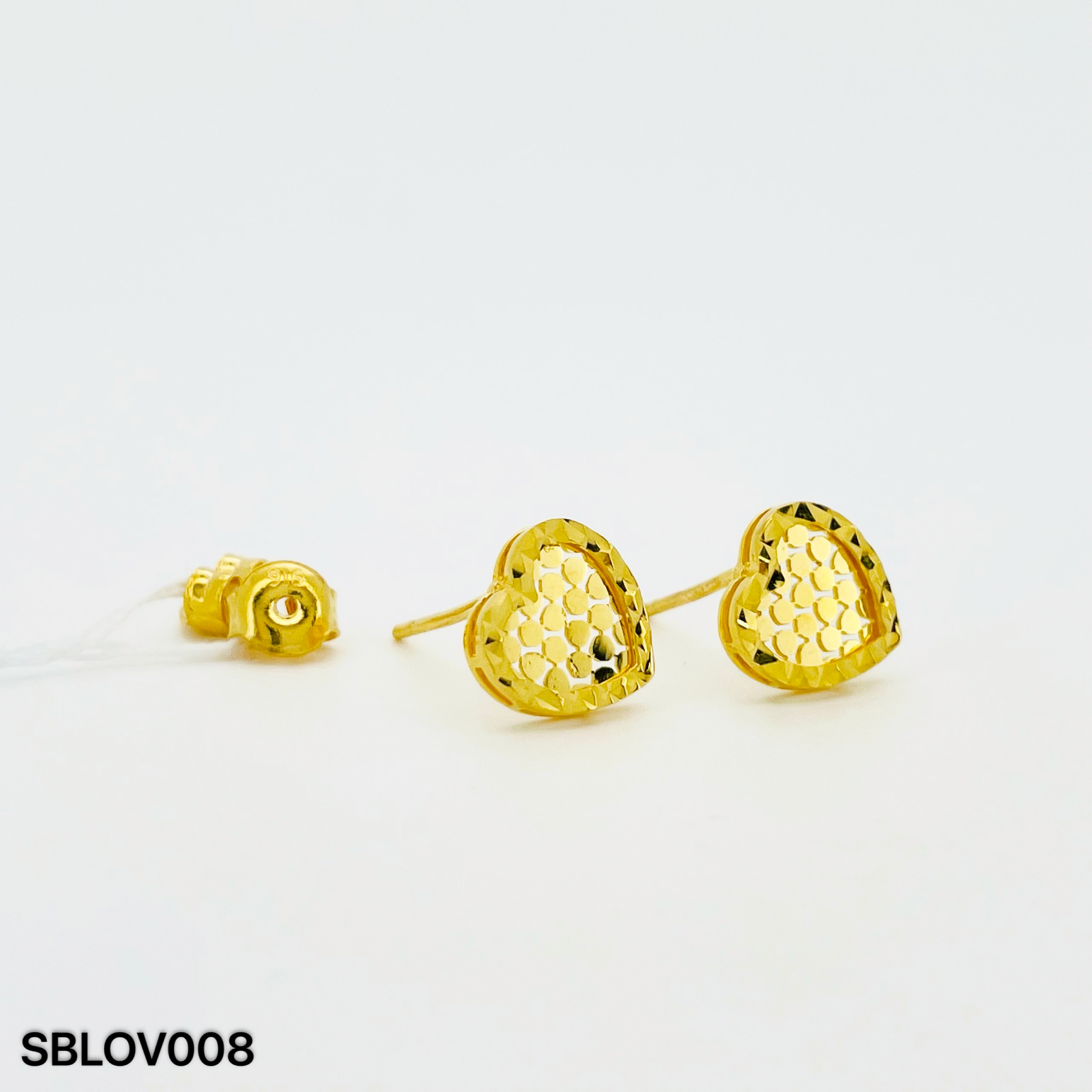 SB LOVE 蜂巢爱心耳环