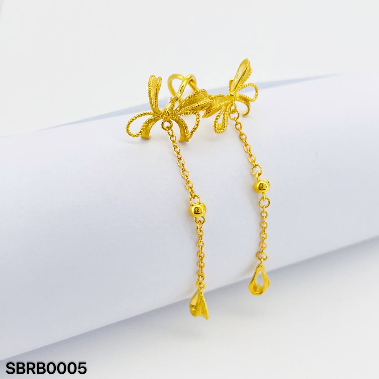 SUBANG RIBBON 足金蝴蝶结耳环